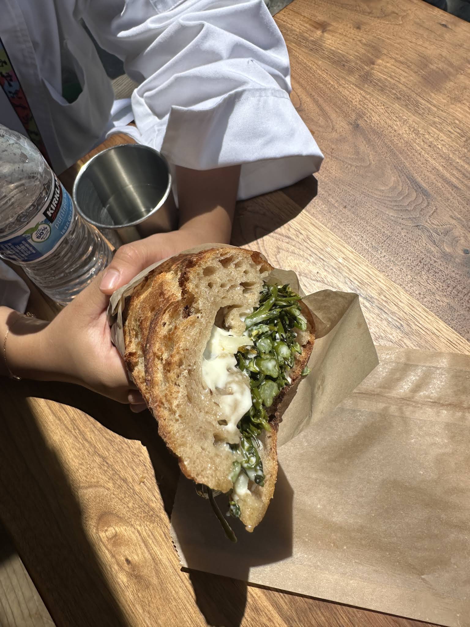 A sandwich held in hand