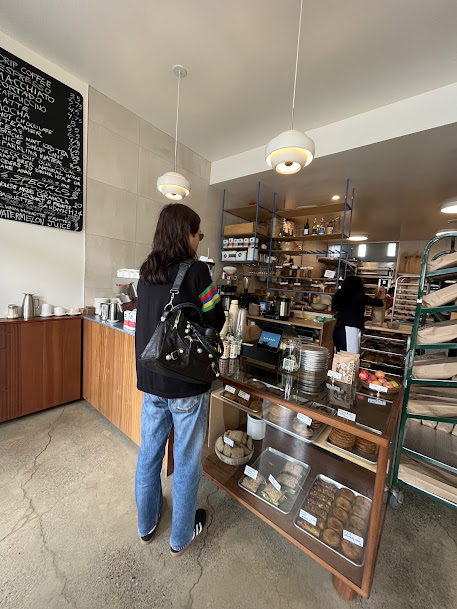 A customer ordering at the counter